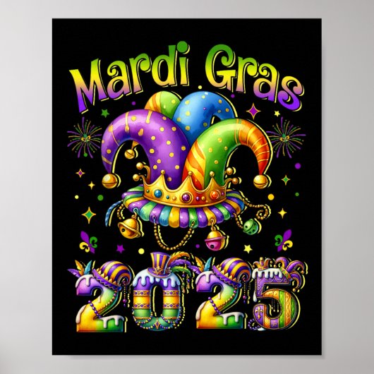 Happy Mardi Gras Carnaval 2025 Mardi Gras Jester O Poster (Voorkant)