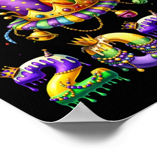 Happy Mardi Gras Carnaval Mardi Gras 2025 Jester O Poster (Hoek)
