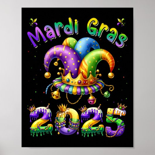Happy Mardi Gras Carnaval Mardi Gras 2025 Jester O Poster (Voorkant)