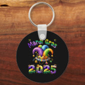 Happy Mardi Gras Carnaval Mardi Gras 2025 Jester O Sleutelhanger (Voorkant)