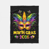 Happy Mardi Gras Carnaval Mardi Gras Mask 2025 Jes Fleece Deken (Voorkant)