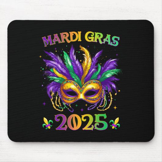 Happy Mardi Gras Carnaval Mardi Gras Mask 2025 Jes Muismat (Voorkant)
