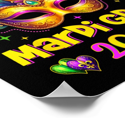 Happy Mardi Gras Carnaval Mardi Gras Mask 2025 Jes Poster (Hoek)