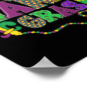 Happy Mardi Gras Carnaval Vet Dinsdag Fleur De Lis Poster (Hoek)
