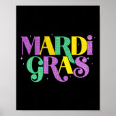 Happy Mardi Gras Carnaval Vet Dinsdag Fleur De Lis Poster (Voorkant)