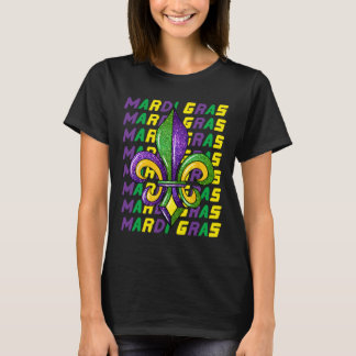 Happy Mardi Gras Carnaval Vet Dinsdag Fleur De Lis T-shirt