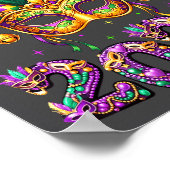 Happy Mardi Gras Carnival 2026 Jester Hat Men Wome Poster (Hoek)