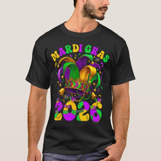 Happy Mardi Gras Carnival Mardi Gras 2026 Jester M T-shirt (Voorkant)