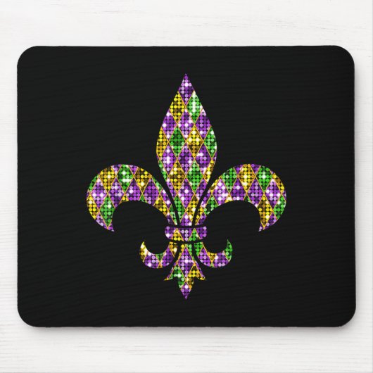 Happy Mardi Gras Carnival New Orleans Fleur De Lis Muismat (Voorkant)