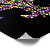 Happy Mardi Gras Carnival New Orleans Fleur De Lis Poster (Hoek)