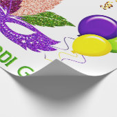 Happy Mardi Gras Celebration Beads Masker Cadeaupapier (Hoek)