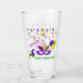 Happy Mardi Gras Celebration Party Masker Drink Glas (Achterkant)