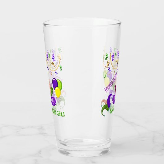 Happy Mardi Gras Celebration Party Masker Drink Glas (Links)