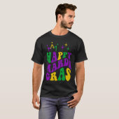 Happy Mardi Gras Cool Mardi Gras Retro Groovy T-shirt (Voorkant volledig)
