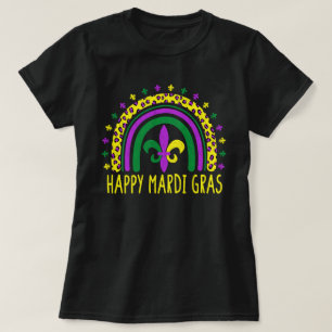 Happy Mardi Gras Cute Leopard Rainbow T-shirt