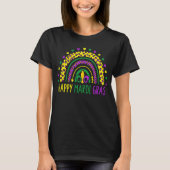 Happy Mardi Gras Cute Leopard Rainbow T-shirt (Voorkant)
