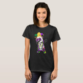 Happy Mardi Gras Cute Panda Wearing Beads Jester H T-shirt (Voorkant volledig)
