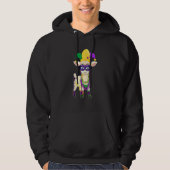Happy Mardi Gras Cute Sheep Wearing Beads Jester H Hoodie (Voorkant)
