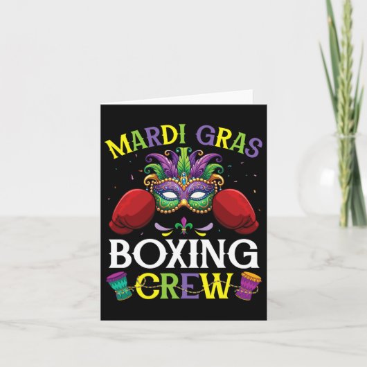 Happy Mardi Gras Day Boxing Crew Gemaskerde Speler Kaart (Voorkant)