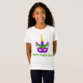 Happy Mardi Gras Eenhoorn Kleurrijk T-shirt (Voorkant volledig)