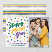 Happy Mardi Gras Feestdagenkaart (Voorkant / Achterkant)