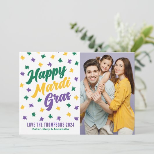 Happy Mardi Gras Feestdagenkaart (Staand voorkant)