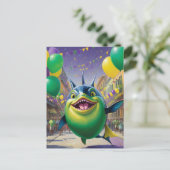 Happy Mardi Gras Fish Briefkaart (Staand voorkant)