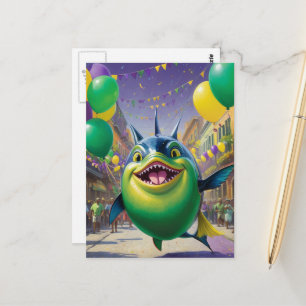 Happy Mardi Gras Fish Briefkaart