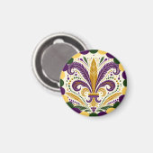 Happy Mardi Gras fleur-de-lis Magneet (Voorkant / Achterkant)