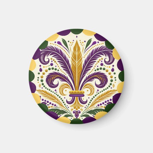Happy Mardi Gras fleur-de-lis Magneet (Voorkant)