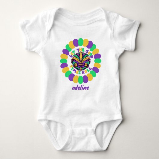 Happy Mardi Gras fleur-de-lis Romper (Voorkant)