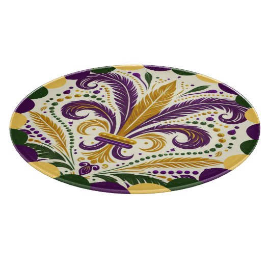 Happy Mardi Gras fleur-de-lis Snijplank (Hoek)