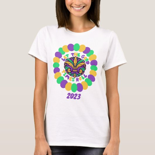 Happy Mardi Gras fleur-de-lis T-shirt (Voorkant)