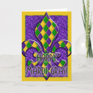 Happy Mardi Gras Fleur Design Wenskaart d1 Kaart
