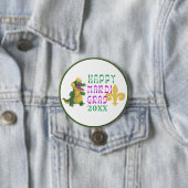 Happy Mardi Gras Gator King Button (In situ)