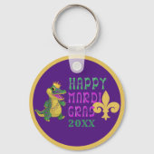 Happy Mardi Gras Gator King Sleutelhanger (Achterkant)