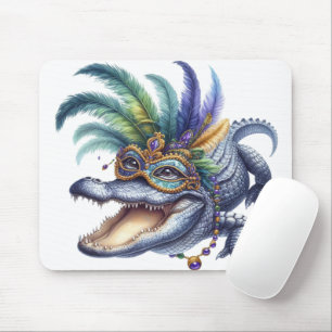 HAPPY MARDI GRAS GEÏNSPIREERD DOOR ALLIGATOR MUISMAT