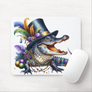 HAPPY MARDI GRAS GEÏNSPIREERD DOOR ALLIGATOR MUISMAT