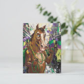 Happy Mardi Gras Horse Briefkaart (Staand voorkant)