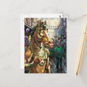 Happy Mardi Gras Horse Briefkaart