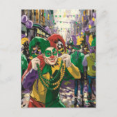 Happy Mardi Gras Jester Briefkaart (Voorkant)