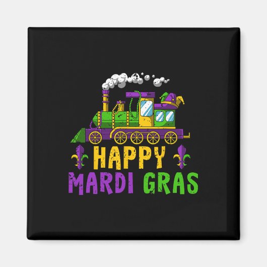 Happy Mardi Gras Jester Train Carnival Parade Part Magneet (Voorkant)