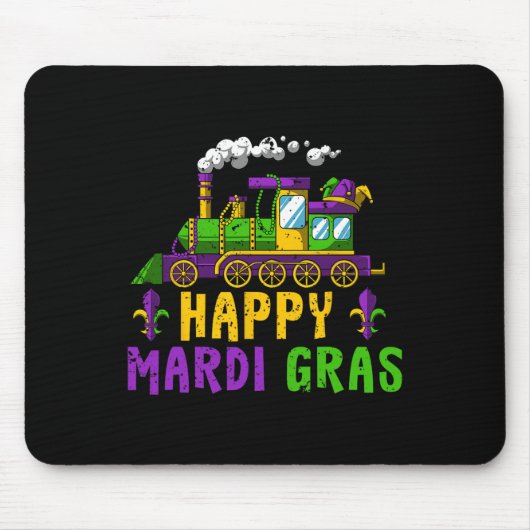 Happy Mardi Gras Jester Train Carnival Parade Part Muismat (Voorkant)