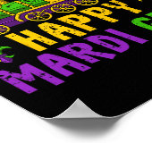 Happy Mardi Gras Jester Train Carnival Parade Part Poster (Hoek)