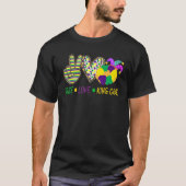 Happy Mardi Gras King Cake Peace Love Kinder Manne T-shirt (Voorkant)