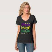 Happy Mardi Gras King Cake Peace Love Kinder Manne T-shirt (Voorkant volledig)