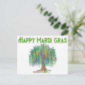 Happy Mardi Gras kralen boom Briefkaart (Staand voorkant)