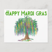 Happy Mardi Gras kralen boom Briefkaart (Voorkant)