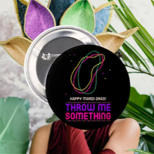 Happy Mardi Gras Kralen Button