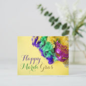 Happy Mardi Gras kralen masker Briefkaart (Staand voorkant)